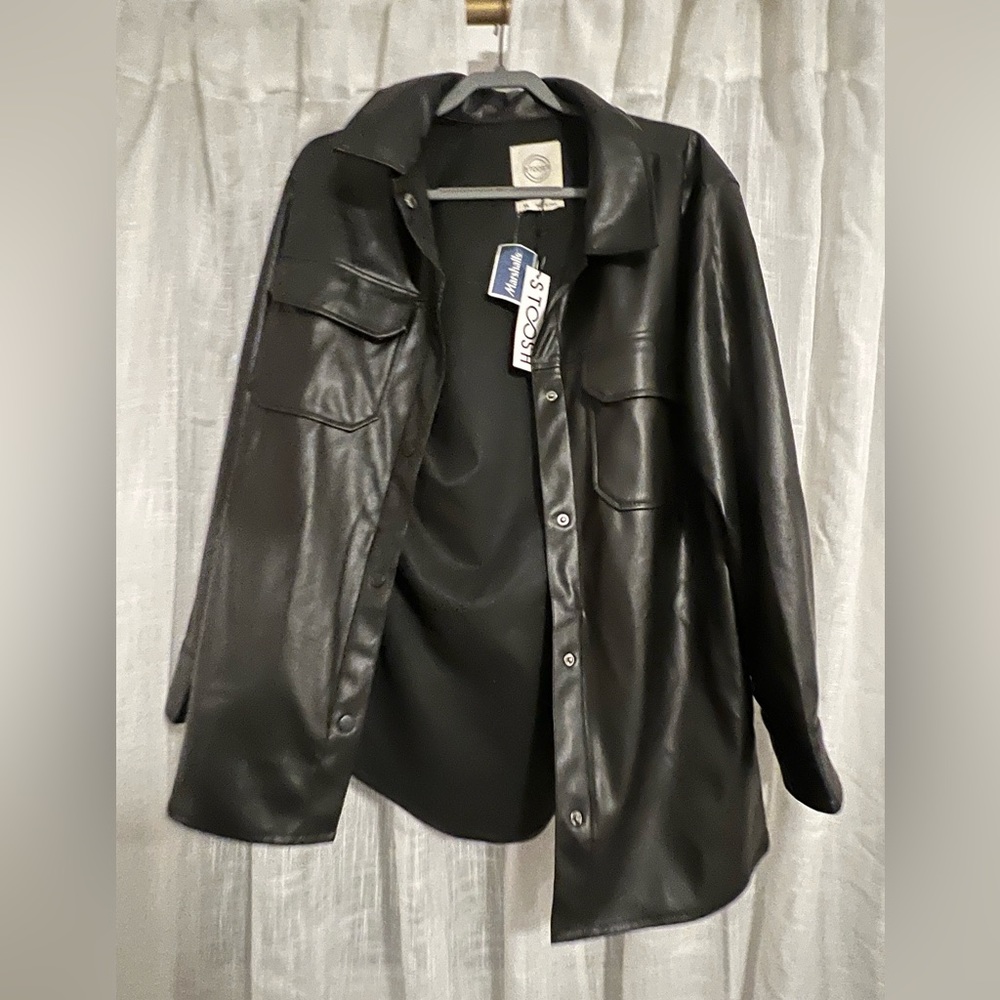 Leather button up jacket